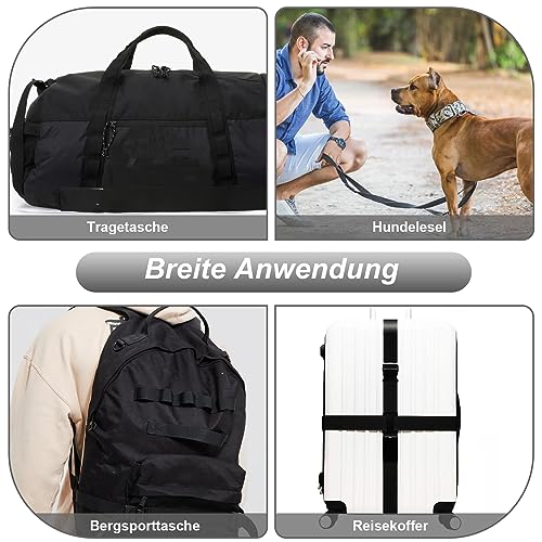 Scettar 20MM*10M Nylon Gurtband mit 10 Paare Schnallen und Verschlüsse,Verstellbare Kunststoff Steckschnalle, Klickverschluss Sicherheitsgurt Verlängerung für Rucksack DIY Handwerk Hundehalsband