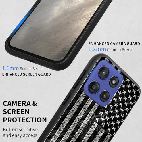 Capa com bandeira preta para Motorola Moto G Stylus 5G 2025, capa protetora de TPU macio à prova de choque com suporte combinando, capa de telefone fina antiarranhões para Moto G Stylus 5G 2025 de 6,7