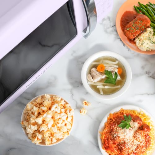 Image of Nostalgia Modern Retro Compact Countertop Microwave Oven - 0.7 Cu. Ft. - 700-Watts with LED Digital Display - Child Lock - Easy Clean Interior - Lavender
