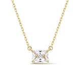 Silver Cubic Zirconia Pendant Necklace, 16 Inches in Size, Minimalist Style Exquisite Women's Jewelry, Elegant Daily Wear and Birthday Gift Choice.