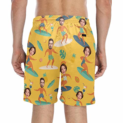 DIYKST Custom Mens Casual Swim Trunks with Face Personalized Gifts Swim Short Customized Funny Photo Beach Board Short2