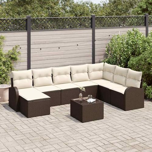 Gecheer Garten Sofa Set Set aus 9 Weiß PE Rattan Garten Sofa Set,...