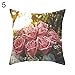 Produktbild PINBinyee Kopfkissenbezug, zweifarbig, Rosenblütenmuster, Rot/Weiß 5#