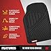 Motor Trend 3 Row Odorless Rubber Floor Mats & Liners for Car SUV Van, Durable Heavy Duty Polymerized Latex Full Interior Protection, Extra-High Ridgeline Design, Black, Model Number: MT-773-801-BK
