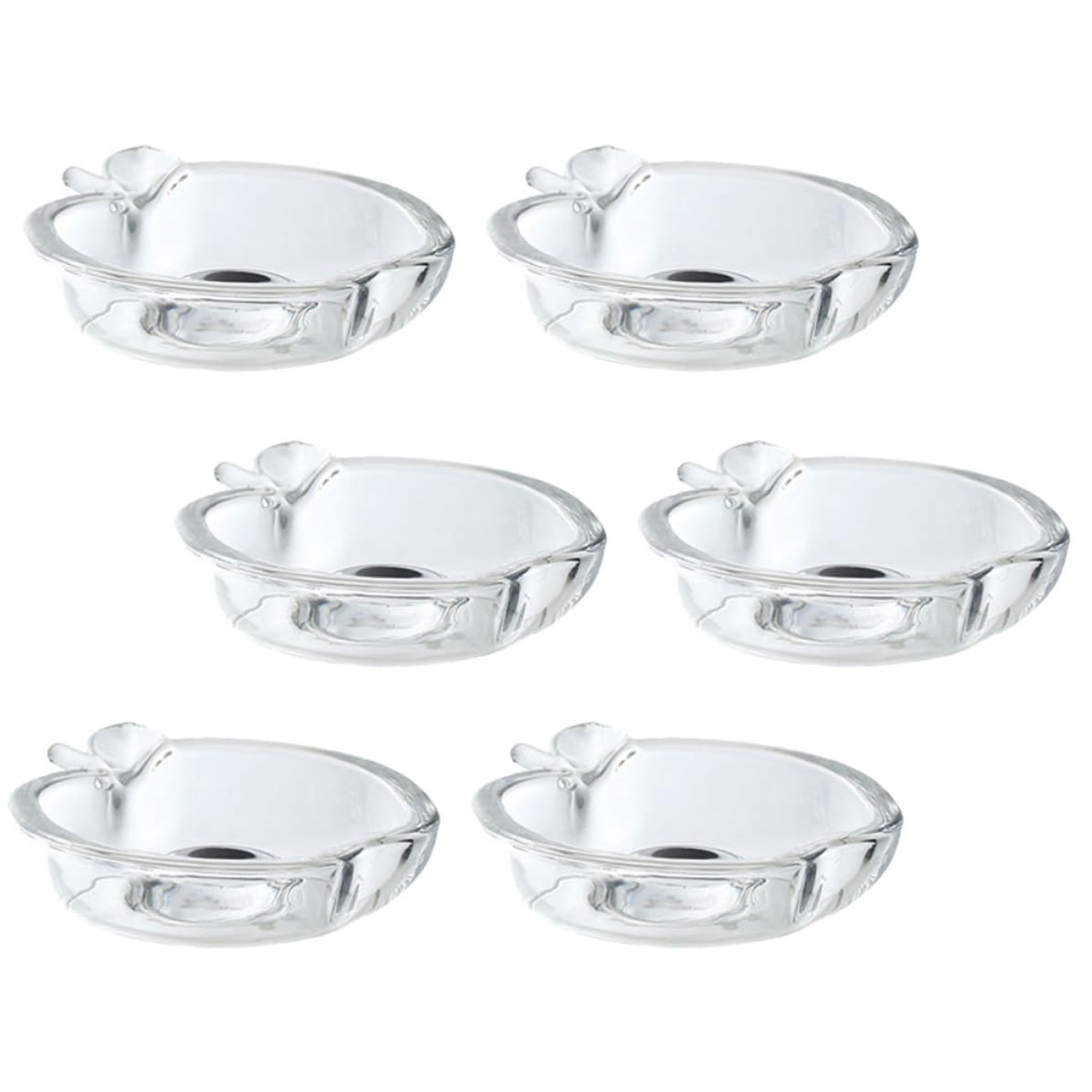 6 Glas Snackschalen, leichte Gewürzschalen, bruchsichere Mini Teller, geeignet für Familien und, perfekt für Home und Travel Zufällige Farbe