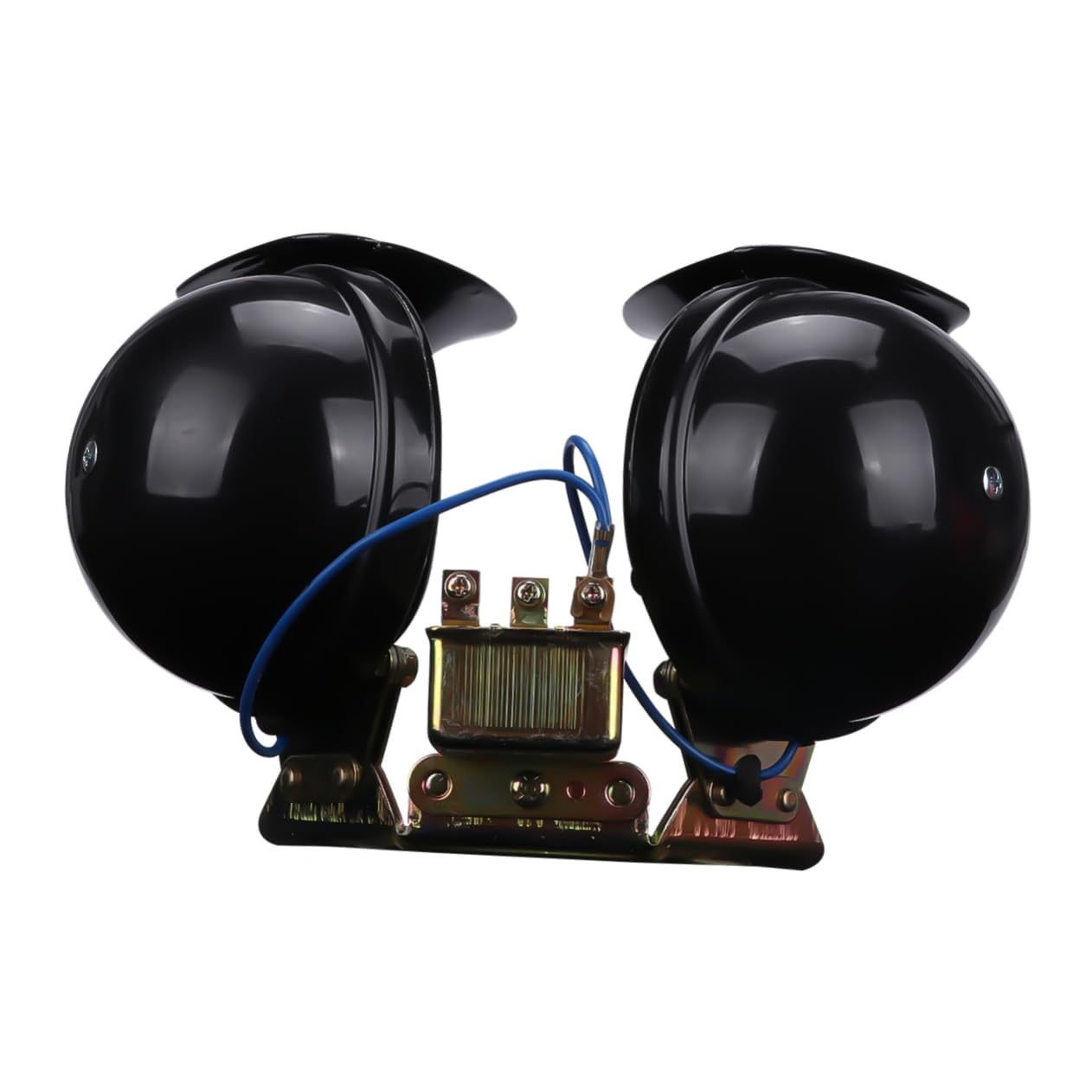 VALICLUD Bocina 12v de Doble Tono Tipo Caracol, 2 Piezas, Cobre Negro, Bocina de Coche y Motocicleta, Función de Aviso, Sonido Potente para Cart