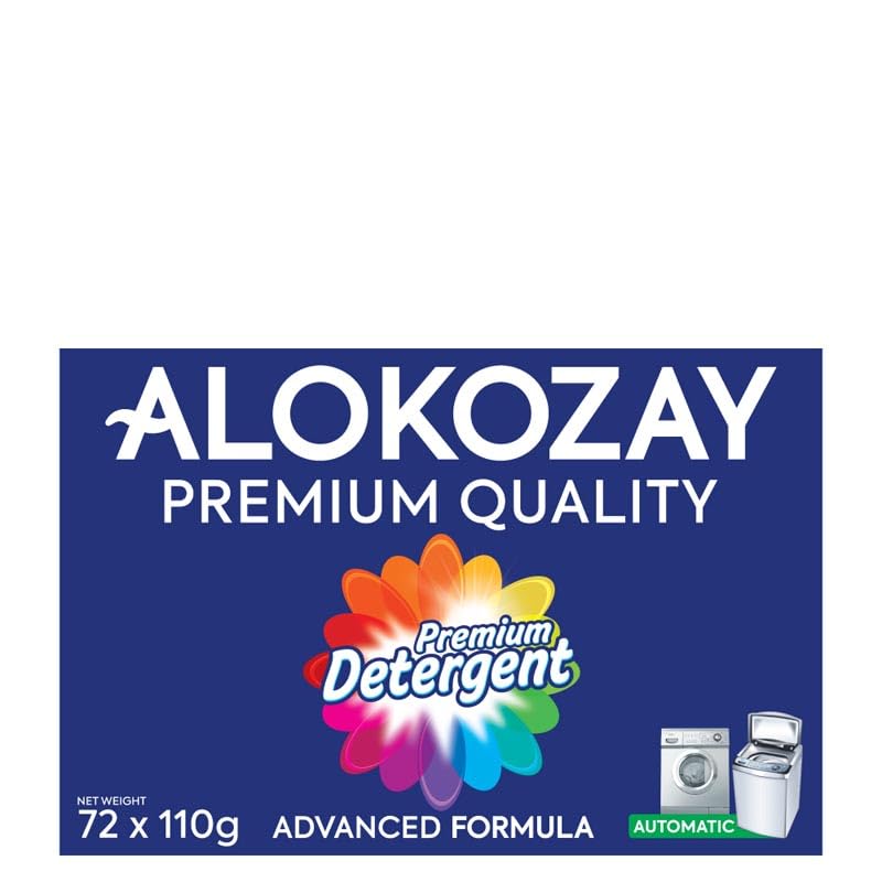 Alokozay Premium Quality Automatic Detergent,110gms, Pack of 72