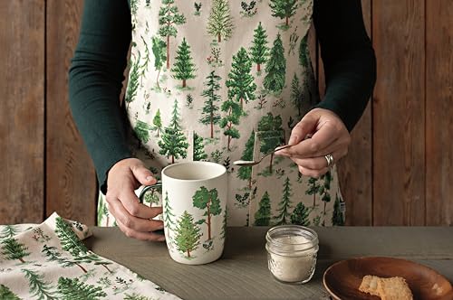 Image of Now Designs by Danica Kitchen Cloth Towel, Cotton, Woodland Print, 18 x 28in, Green, Brown, Gray