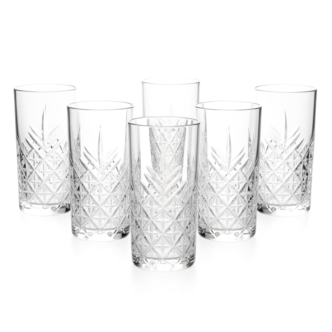 VITTORI Jaiboleros Infinity - Juego de 6 vasos de cristal con diseño atemporal de bola alta, 450 ml