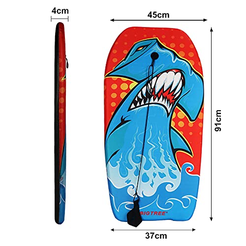 Body Boards For Beach, 37In/41 In Lightweight Bodyboard With Coiled Wrist Leash For Adults Surfboard Ocean Body Board Eps Deck And High-Speed Hdpe Slick Bottom Durable #TOP3
