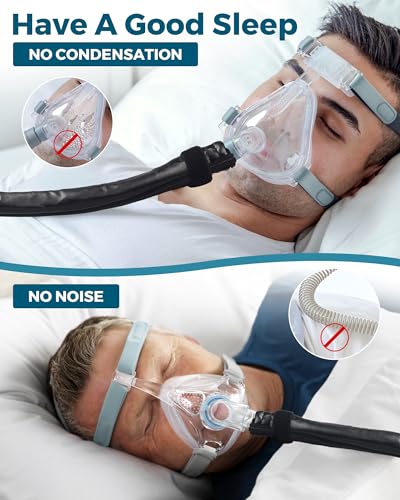 Image of 6.5ft CPAP Hose Cover for Heated Tubing, Double-Sided Thickened Cpap Tube Cover Compatible with Resmed Airsense Climatelineair 10&11 Tubes (Black-PU)