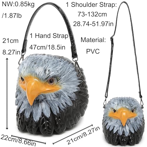 Image of Men PVC Unique Novelty Weird Shape Handbag Purse Detachable Strap Crossbody Shoulder Bag for Women