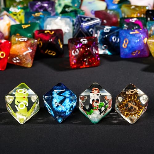 HDdais 10 Pack of D8 Dice Random Color D8 Polyhedral Dice 8 Sided D&D Dice for DND RPG MTG Table Gam