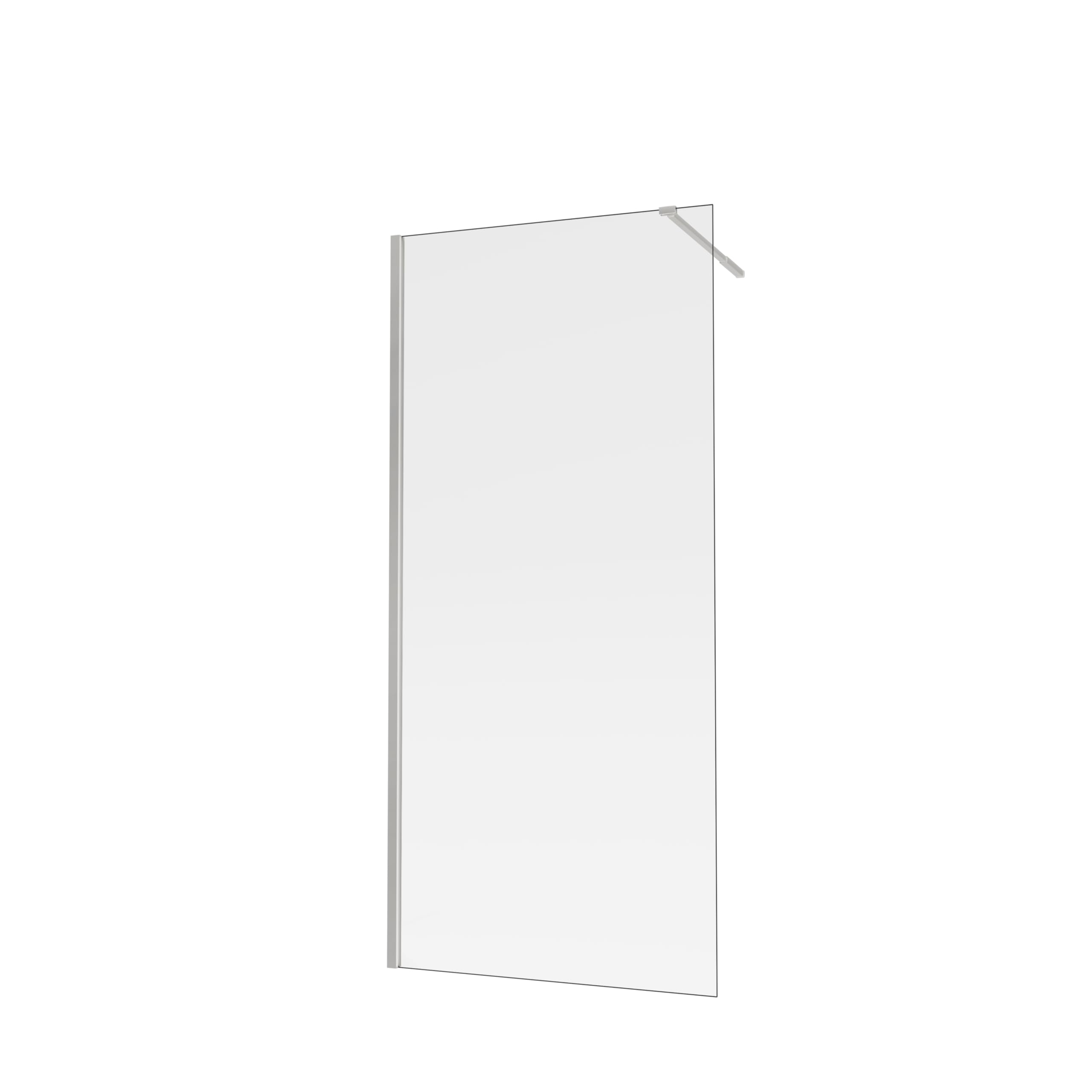 Walk-In - Pannello doccia 90 x 200 cm – 8 mm, vetro di sicurezza monolastra, colore argento opaco, reversibile, telaio in alluminio, staffa di stabilizzazione 70 – 100 cm, facile da montare, moderno
