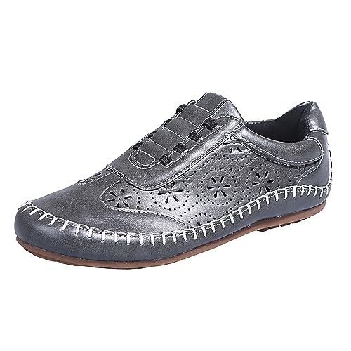 Zapatillas de deporte para mujer, zapatos informales, zapatos extra anchos, zapatillas deportivas ligeras, zapatos violetas, elegantes zapatos planos para mujer, zapatos elegantes para mujer, gris, 37