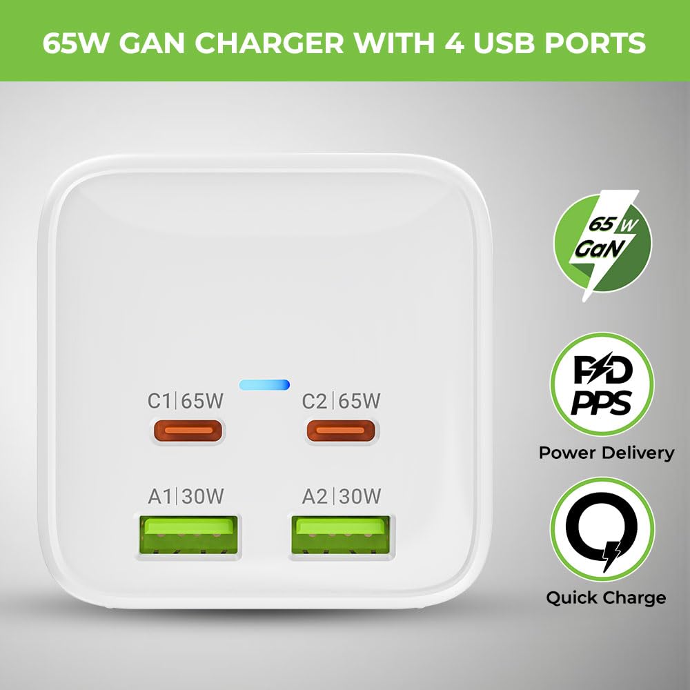 UltraProlink 6 in1 Power Hub Surge Protector | 65W Fast Charging |6 Ports-2 Type-C (PD),2 USB-A & 2AC Sockets (2500W) | for Laptop, iPhone, Android, | Charges iPhone 50% in 30 mins 18 519uT4AaVAL. SL1000