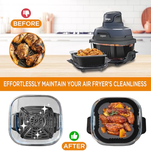 Image of Sicheer Silicone liner(2pcs) and silicone heat-resistant mat compatible with Ninja Crispi Air Fryer, Accessories for Ninja Crispi Air Fryer