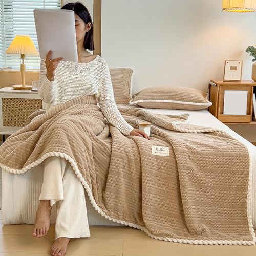 Couverture de relaxation en velours jacquard doux et chaud