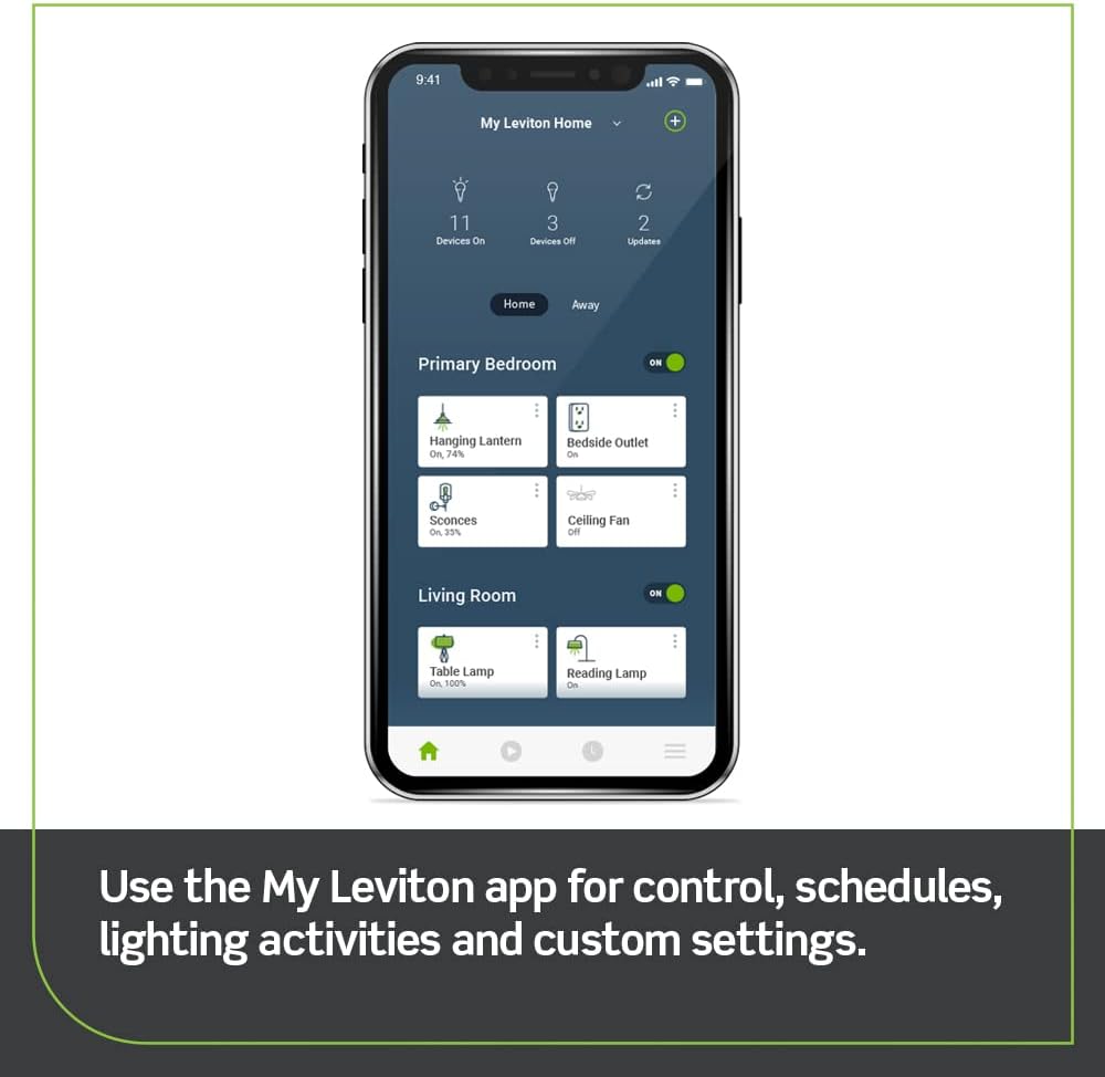 Leviton Decora Smart Switch, Requires MLWSB Wi-Fi Bridge to Work with My Leviton, Alexa, Google Assistant, Apple Home/Siri & Wire-Free 3-Way DN15S-2RW, No-Neutral, White