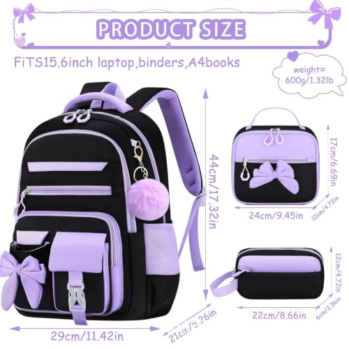 Mochila escolar de estudiantes de educación secundaria con bolsa de libros 6