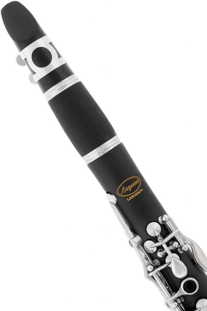 Lazarro B-flat Bb Clarinet with Case,11 Reeds,Care Kit and Many Extras (BLACK/SILVER KEYS)-150-BK-L