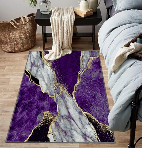 Tapete Abstracto morado gris y dorado 5x7 pies miniatura 4