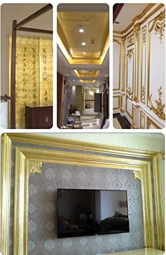 Image of Gold Leaf Sheets, 100 Sheets, 8 by 8.cm Gilding Foil for Gilding, Resin Art, Decoration Crafting, Paintings, Arts Crafts, Nail Deco,Furniture, Size 3.14 * 3.35 inhches (100)