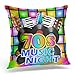 Dekorativer Kissenbezug 70er Jahre Vinyl Schallplatten und Instrumente auf Disco für 70er Jahre Musik Nacht Band Wurfkissenbezug quadratisch Home Decor Kissenbezug 50,8 x 50,8 cm