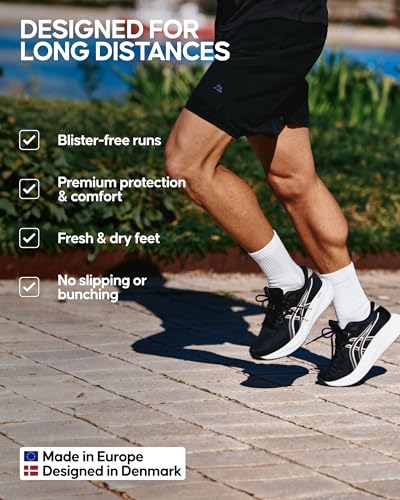 Image of DANISH ENDURANCE Ultra-Comfort Crew Running Socks, Performance Socks, Men & Women - 3 or 5 Pack