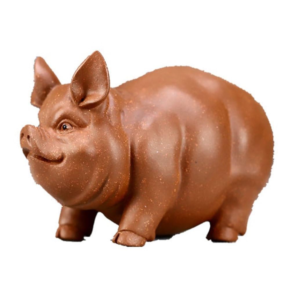 CLARISSABEL Tea Pets Kung Fu Tea Zisha Pig Tea Pet Handmade Ornaments Decoration Creative Feng Shui Ornaments Tea Set Accessories