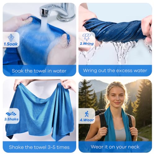 ExTowel Excellent 4Pack Cooling Towels for Neck and Face Cooling Neck Wraps - image 3