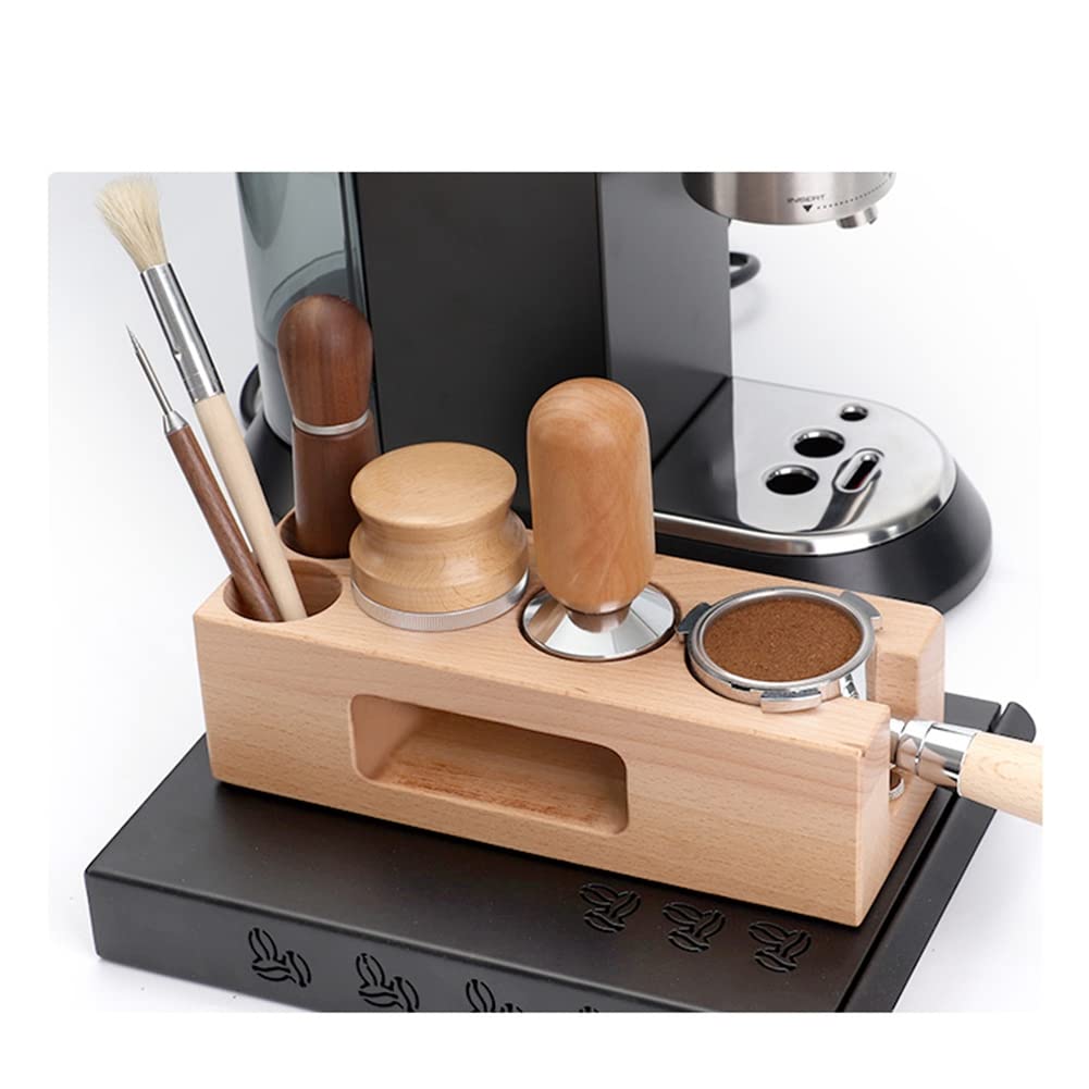 y-luck y- Portamanomissione caffè da 58 Mm Base di Supporto per Riempimento in Legno Tappetino per Pressa per caffè Espresso Stand Filtro
