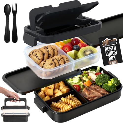 GORILLA GRIP Leakproof Bento Lunch Box with Utensils