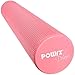 POWRX Rodillo Pilates de Espuma EVA 90 x 15 cm - Foam Roller para Masaje Muscular, Trigger Point y Rehabilitación - Ideal para Entrenamiento en casa y Gimnasio + PDF Workout (Pink)