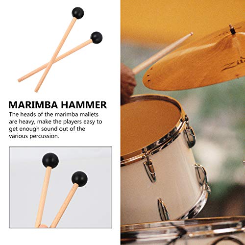 HEALLILY 2 Pcs Marimba Marimba Baquetas Tímpanos Tímpanos Tímpanos Baquetas Baquetas Com Cabo de Mad