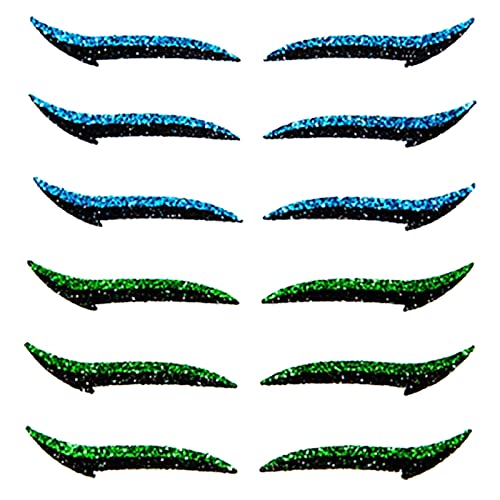 Reusable Eyeliner Stickers for Eyes, Eyelid Tape Invisible Self-adhesive Eye Line Strip Sticker Eye Makeup Tool (Blue and green)