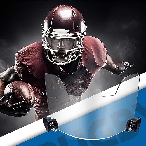 Ceenna 4 Pcs Football Visor for Youth Adult Football Helmet Visor with 16 Clips Lacrosse Helmet Eye Shield(Clear) - Thumbnail 6
