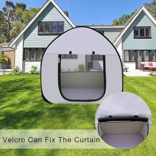 LUCKITTY Pop-Up Dog Kennel Enclosure Large - Large Portable Outdoor Pet Crate with Carry Bag, Waterproof Travel Carrier for Camping Home, Grey
