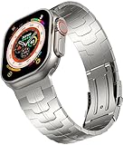 Größe für Ihre Referenz: Die Länge von 38mm 40mm 41mm Amband Apple Watch ist für die Menschen mit 5,70 bis 7,68 Zoll (145-195mm) Handgelenk Größe, 45mm 44mm 42mm 49mm Band passt 6,30 bis 8,26 Zoll (160-220mm) Handgelenk Größe. Wir bieten Werkzeug, und das Band hat 6 verstellbare Glieder, die eingestellt werden können