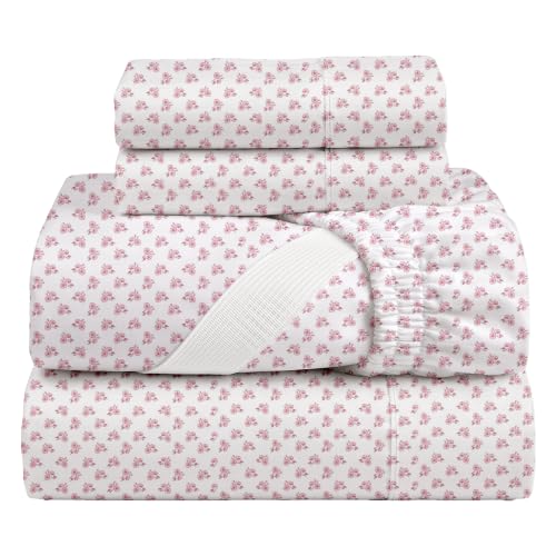 Image of 100% Cotton Printed Percale Cooling Bed Sheet Set - Queen Size, Vervain