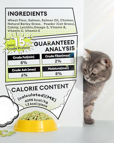 Pawaura-Cat-Grass-Treats-for-Hairball-Control--Natural-Chicken-Catnip-Biscuits-Low-Calorie-Healthy-Snacks-for-Indoor-Cats-Digestive-Dental-Care