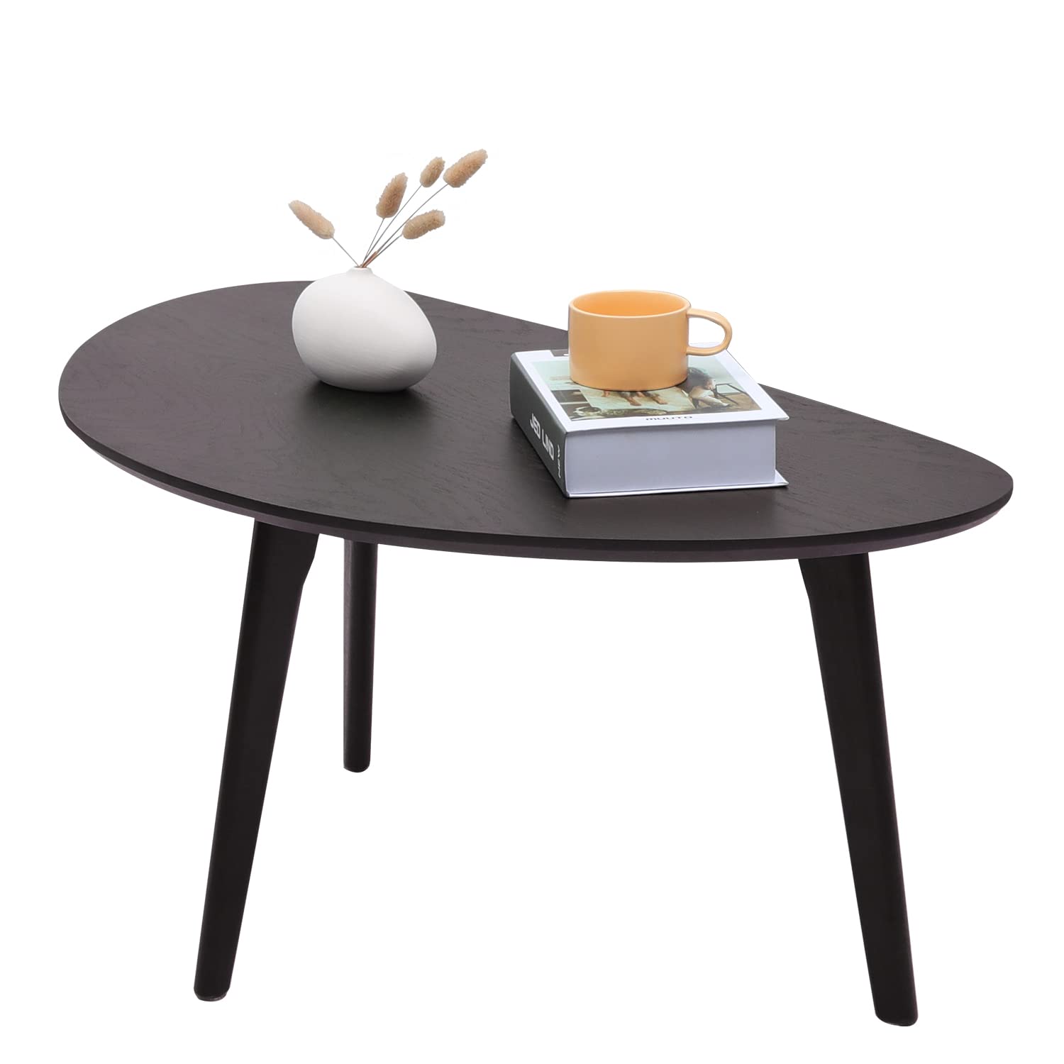Firminana small oval coffee table for living room mango tabletop mid
