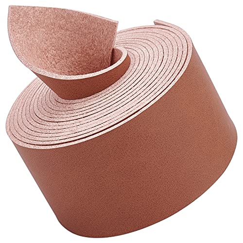 GORGECRAFT Full Grain Leather Straps 1.5 Inches Wide 78 Inches Long Single Sided PU Leather Strip for DIY Crafts Projects Clothing Jewelry Wrapping Making Bag Strap Handles(Brown