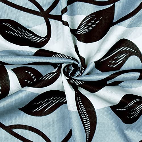 Image of Window Curtains 5 Feet Long Set of 2 | Light Filtering Curtains for Window | Floral Design, Polyester Curtain and Drapes for Living Room | (118 x 152 cm, Black) | Perfect for Home Decor