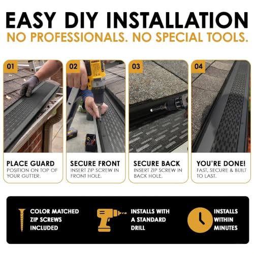 Image of Micromesh Gutter Guards, 5 Inch, 100 FT, Stainless Mesh, Black