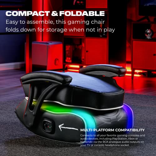 X Rocker Emerald Rgb Led Floor Gaming Chair, Headrest Mounted Speakers, 2.0 Wired Audio System, 5110701, 30.3" X 26.4" X 22.2", Black #TOP4