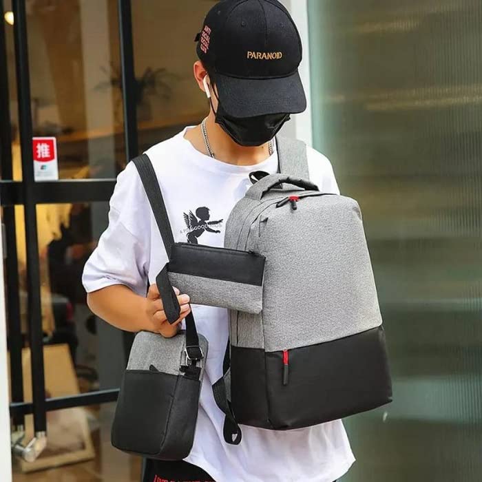 Image of TANTRA Polyester Laptop Backpack 3 PCS Set Backpack Bag 35 L Backpack (Black)