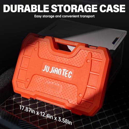 Image of 31-Piece 1 /2 inch Drive Deep Impact Socket Set, SAE & Metric (3 /8 inch-1-1 /2 inch & 10-24mm), 6-Point Cr-Mo Steel for Auto Repair, with 3 inch Extension Bar, Sturdy Storage Case