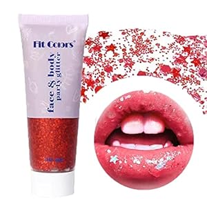 Red Body Glitter,Mermaid Face Glitter Gel,Christmas Body Glitter,Sparkly Glitter Makeup Chunky Glitter for Face Body Hair Eyes Lip,Christmas Sequins Face Body Glitter for Women and Kid