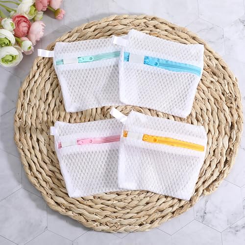 4-PCS-Small-Laundry-Bags-Mesh-Wash-Bags-4751-in-Mesh-Bag-for-Laundry-Bag-for-Delicates-Durable-Zippered-Wash-Pouch-Lingerie-Socks-Travel